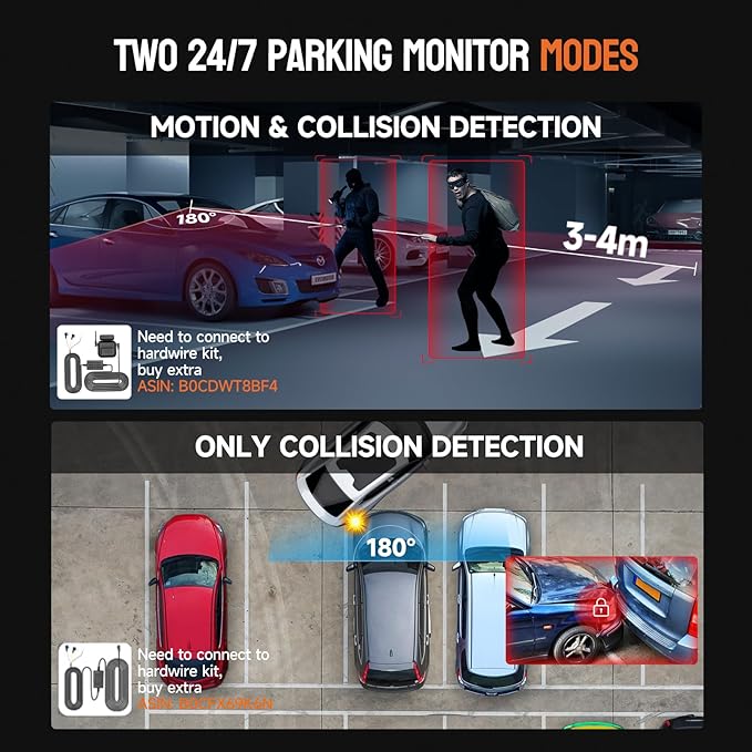 360° Dash Cam Front and Rear Inside, 4 Channel FHD 4 * 1080P, Wi-Fi GPS Voice Control Car Camera, Front 2K+1080P*2 Dash Camer