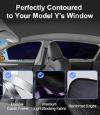 Tesla Model Y 2020-2024 Side Window Sunshade for Privacy | UV & Heat Protection, Easy Static Cling Installation | Semi-Transparent Covers for Daytime Driving | Not for 2025 2026 Juniper