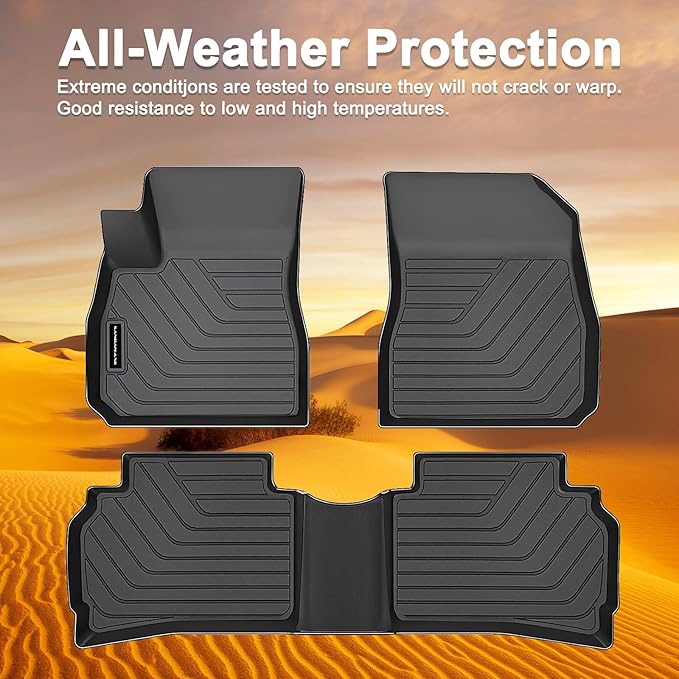 TPE Floor Mats for 2016-2025 Chevy Malibu All Weather Car Floor Liners Fit 2016-2025 Chevrolet Malibu Accessories Black Automotive Car Accessories ﻿