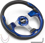 NOKINS 12.5" Universal Golf Cart Steering Wheel, Fit EZGO TXT/RXV/Club Car DS/Precedent/Yamaha, Most Golf Carts (Blue)