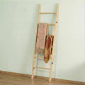 Blanket Ladder for Living Room 6-Tier, Wooden Decorative Quilt Holder for Bed Room, Wall-Leaning Towel Rack for Bathroom, Dec