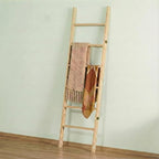 Blanket Ladder for Living Room 6-Tier, Wooden Decorative Quilt Holder for Bed Room, Wall-Leaning Towel Rack for Bathroom, Dec