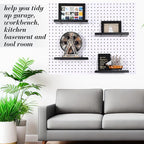 Beeveer 4 Pcs Pegboard Shelves Wall Organizer Brackets Pegboard Steel Tray Accessories Organizing Tools for Craft Garage Nurs