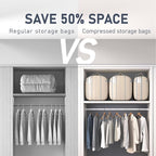 DIMJ Large Compression Comforter Storage Bag with Carry Handls, 100L Washable Blanket Storage Packing Totes, Space Saving Con