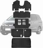 Floor Mats & Trunk Mats for 2011-2017 Honda Odyssey, TPE All Weather Protection 3 Rows Car Floor Liners with Cargo Liners Covering The backrest Accessories