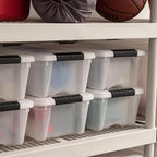 IRIS USA 13 QT Plastic Storage Box with Lid and Latches - 6 Pack - BPA-Free, Discreet Organizing Solution, Durable Nestable S