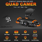 4 Channel Dash Cam 360° View, TOPGOOSE 2K Front and Rear Inside, Left Right Dash Camera for Cars, 8 IR Lamps Night Vision, 5G
