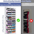 UVIAHOMI Heavy Duty Over The Door Organizer 6 Tiers, Extra Large Behind Door Storage of 12 Big Front & 12 Mesh Pockets, 80lb 