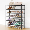 Smiry Shoe Rack, 6 Tier Long Bamboo Shoe Organizer, Stackable Free Standing Wooden Shoe Storage Shelf for Closet, Entryway, F