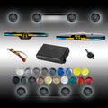 New Features Forward and Reverse Parking sensors, Option to Measure Distance in inches, bidirectional Display Option, and Customizable Digital Direction（Black）