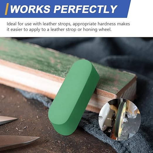 SCOTTCHEN Stropping Compound, 7.4 Oz. Fine Green Buffing Polishing Compound, Leather Strop Compound, Honing Compound for Knife Polishing-3Pack