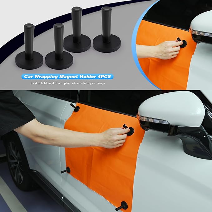 EHDIS Window Tint Kit Vinyl Wrap Tool with Heat Gun,Vinyl Scraper,Shank Gasket Squeegee,Working Gloves,Curves Slot Tint Tool for Car Wrapping,Window Film,Graphics,Decal Installation
