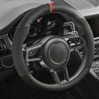 Suede Steering Wheel Cover with Upgraded Silicone Inner Ring, Anti Heat, Breathable, Anti-Slip, Leather Universal 14.5 to 15 