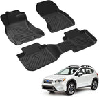 LASFIT Floor Mats for Subaru Crosstrek 2016-2017/XV Crosstrek 2013-2015/Impreza 2012-2016/WRX 2015-2021,Custom Fit TPE All Weather Floor Liners 1st & 2nd Row for Subaru Car Mats, Black