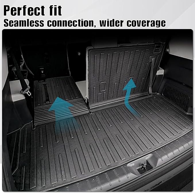 Cargo Mat with Backrest Mat 2-in-1 for 2024 2025 2026 Toyota Grand Highlander Car Mat Accessories, TPE All Weather Cargo Liner Trunk Mat(Grand Highlander-2 in 1 Trunk Mat)