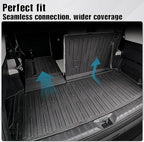 Cargo Mat with Backrest Mat 2-in-1 for 2024 2025 2026 Toyota Grand Highlander Car Mat Accessories, TPE All Weather Cargo Liner Trunk Mat(Grand Highlander-2 in 1 Trunk Mat)