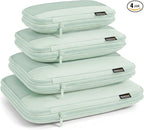 4 Piece Compression Packing Cubes for 3–7 Day Travel, Lightweight Travel Organizers with Breathable Mesh, Double-Zipper Packi