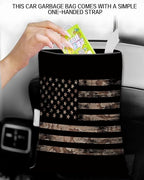 Car Trash Can, Durable Hanging Car Trash Garbage Bag, Cute Automotive Garbage Cans Organizer, Cool American Flag