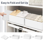 DIMJ Closet Storage Bins 6 Pack - Fabric Storage Baskets for Shelves, Large Clothes Organizers with Handles, Trapezoid Shelf 