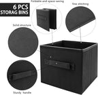 EBIGIC Small Storage Bins[6 Pack] 9.0"x7.5"x7.5" Small Size Fabirc Foldable Closet Toy Organizer Collapsible Cloth Black
