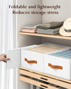 Homsorout Clothes Organizers and Storage - 4/5/7 Grids Fabric Jeans Organizer with Handles, Foldable Closet Organizers Divide
