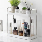 Vtopmart 2-Tier Bathroom Countertop Organizer, Vanity Dresser Counter Tray Shelf for Skincare, Perfume, Makeup, Silver