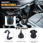Car Phone Mount with Cup Holder Expander - Upgraded Anti-Shake 2-in-1 Cup Phone Holder for SUVS Trucks with Adjustable Alumin