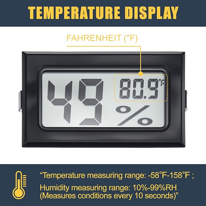 8 Pcs 500 Grams Rechargeable Silica Gel Desiccant Packets with Mini Digital LCD Hygrometer Thermometers Dehumidifier Bag for