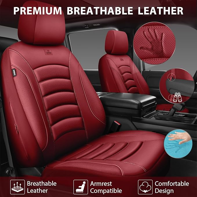 CAR PASS 3D Foam PU Leather Car Seat Covers, Universal Seat Covers Full Sets for Trucks SUV Sedan Automotive Seat Covers Armr