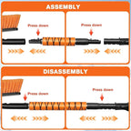 Telescopic Snow Brush Ice Scraper Combo, 2-in-1 Adjustable Length 26-36in & 360° Pivoting Head for Car Truck SUV, Christmas Auto Gifts