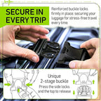 Untethered Ultimate Travel Set: 4 Premium Luggage Straps and 4 Silicone Tags - Secure & Identify Your Bags with Ease (Black +