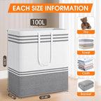 3 Pack Large Laundry Baskets, Laundry Hampers, Freestanding Waterproof Collapsible Clothes Bag with Extended & Reinforced Han