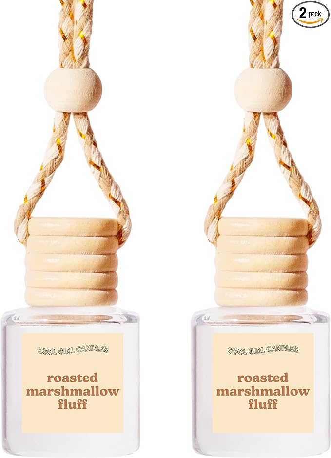 COOLGIRLCANDLES Roasted Marshmallow Fluff Car Hanging Fragrance Oil Air Freshener for Essential Oils, Long Lasting Car Diffus