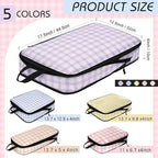 5 Pack Compression Packing Cubes for Travel Space Saving Cubes Luggage Organizer for Suitcase(Plaid,Mixed)
