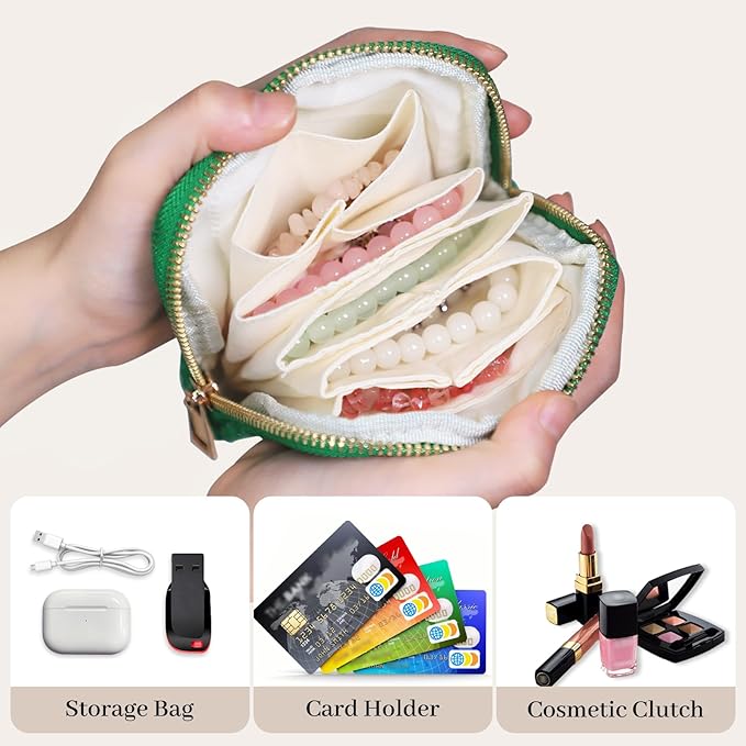 Stratalife Travel Jewelry Organizer - Portable Travel Jewelry Case for Bracelets, Bangles Crystal Storage, Necklace Ring Hold