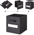 artsdi 13x13x13 storage cube bins (Set of 10) Fabric storage cubes with 10 Labels Window Cards & a Pen, storage cubes 13x13, 