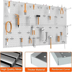 TORACK 4 PCS Metal 12 x 24 in Pegboard Panels, Garage Tools Organizer Pegboards for Workbench, Modular Peg Board, Tool Organi