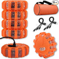 USB Rechargeable LED Road Flares Emergency Lights-Roadside Warning Car Safety Beacon Flashing Disc Flare Kit with Magnetic Ba