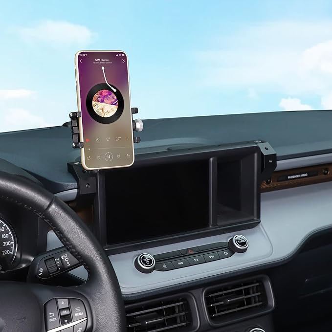Aunginsy Dashboard Phone Mount Compatible with Ford Maverick 2022-2024, 8-inch Navigation Screen Upper Panel Fixed Clip 360° Rotation Mobile Phone Holder for Most Cell Smartphone Bracket Accessories