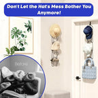 LINFIDITE 15 PCS Baseball Hat Rack Hanger Holder Organizer Flexible Multi Hook Wall Mounted Over Door Cap Display Storage Rac