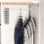 NiHome Clothing Chain Hangers 10-Pack for Home, Office & Travel, Metal Closet Organizer Space Saving Hangers with Safety Cap 