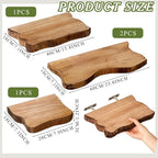 Pinkunn 4 Pcs Floating Shelves for Wall Wooden Live Edge Shelf Wall-Mounted Natural Solid Wood Bedroom Kitchen Storage Living