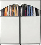HOLDN’ STORAGE Portable Wardrobe Closet - 65 lb Large Capacity, Internal Heavy Duty Metal Rod, Zipper & Clear Window, Durable