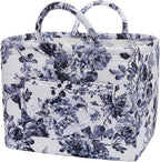 Boho Fabric Storage Basket, Large Capacity Laundry Basket, 12.2'' x 10.23'' x 10.23'' Collapsible Laundry Hamper with Easy Ca