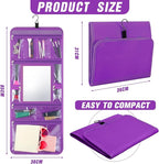 Hanging Toiletry Bag with Mirror for Men Women Travel Kit Large Foldable Beauty Dance Makeup Bag Organizer Storage Waterproof
