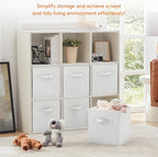 Lifewit Storage Cubes, Foldable Decorative Fabric Storage Baskets for Organizing Home Organizers with Handles for Shelves, Cl