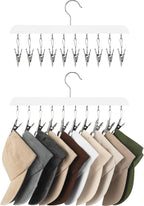 StorageWorks Hat Rack, Closet Organizer and Storage for Baseball Caps,Set of 2 with 10 Adjustable Stainless Steel Clips, Fits