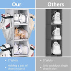 SLEEPING LAMB 8 Shelves Hanging Shoe Rack Hanger, Narrow Hanging Shoe Organizer for Closet Storage Clothes, Gloves, Bags, wit