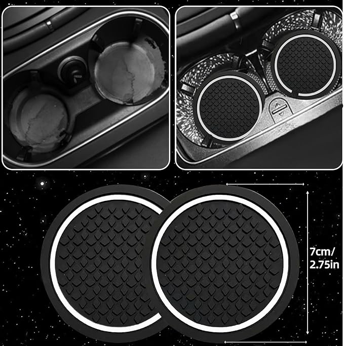 NBTEPEM 10 Pcs Car Floor Mats Full Set Car Accessories, Microfiber Leather Steering Wheel Covers 14.5-15 inch, Center Console Cover, Seat Belt Pads, Cup Coasters, Universal Interior Decor(White)