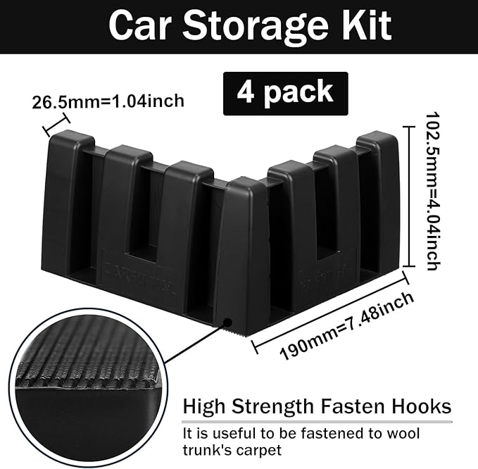 4 Pack Car Trunk Organizer Blocks for Back of SUV Multipurpose Car Storage Organizer Blocks Trunk Divider Available to Wool